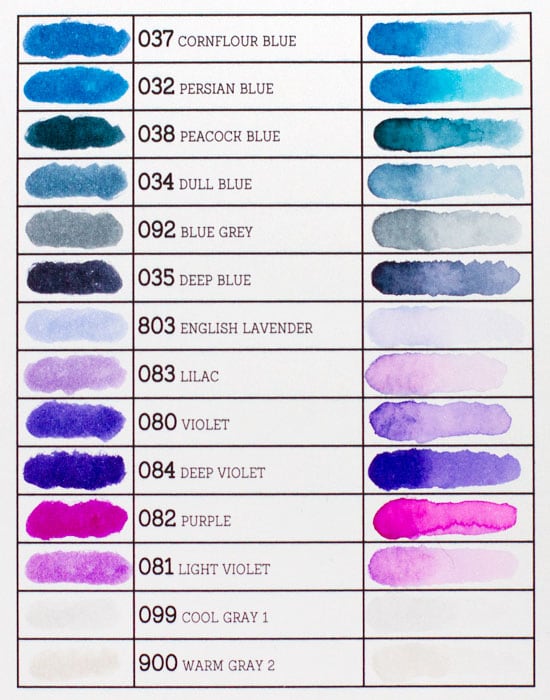 Zig Clean Color Real Brush Pens Color Chart