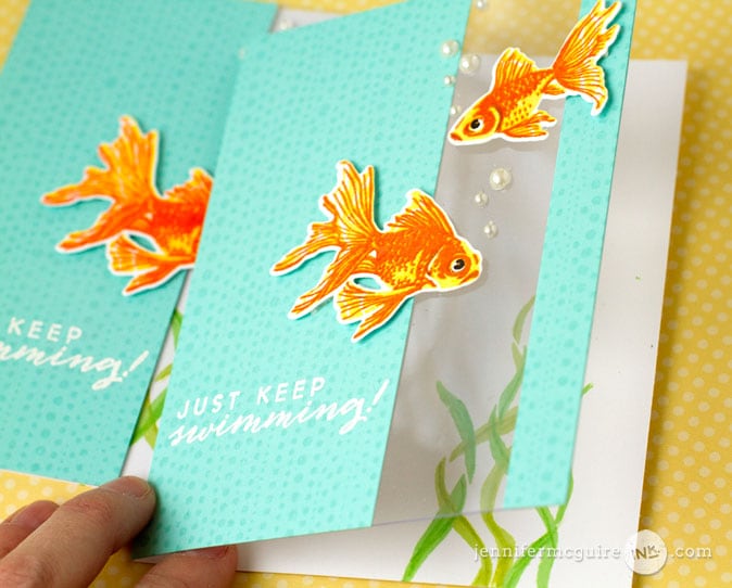 Faux Colored Embossing and Window Panel Card Video by Jennifer McGuire Ink