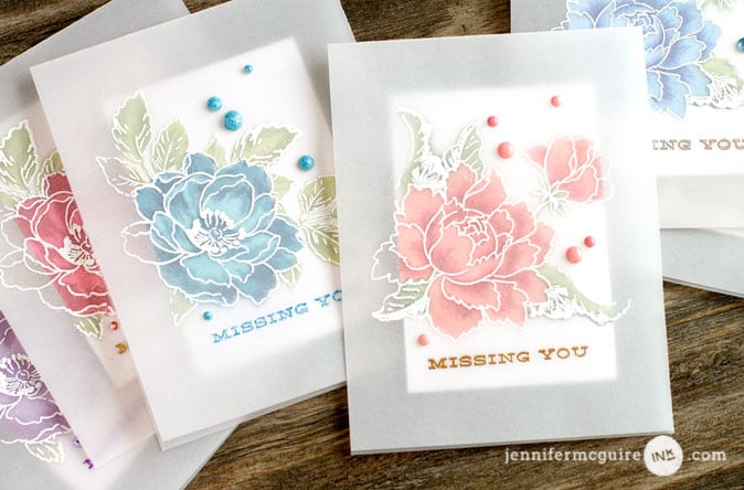 Vellum Overlay Cards Video by Jennifer McGuire Ink