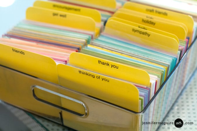 Handmade Card Organization Video by Jennifer McGuire Ink