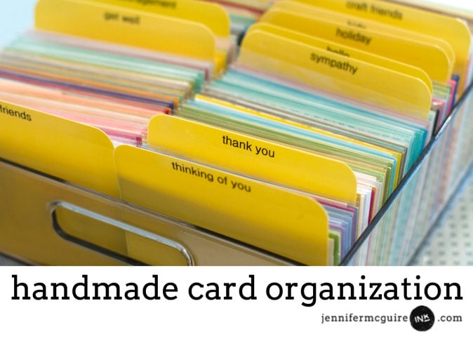 Handmade Card Organization Video by Jennifer McGuire Ink