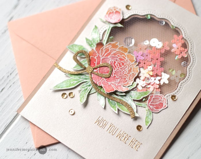 Tulle Window Shaker Card Video by Jennifer McGuire Ink