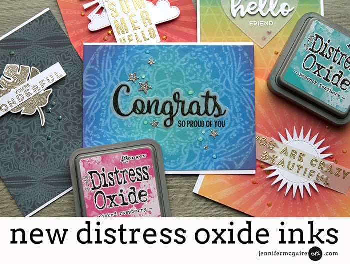 Simple Multicolor Stamping with Distress Oxide Inks + GIVEAWAY