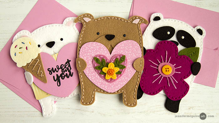 Stitched Shaped Cards Video by Jennifer McGuire Ink