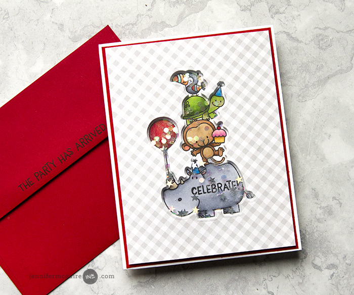 Stamped Shaker Card Video by Jennifer McGuire Ink