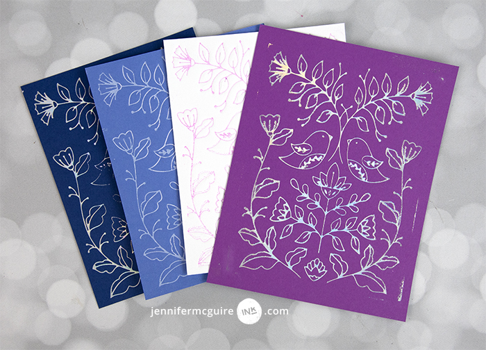 Foil and Stencil Cards Video by Jennifer McGuire Ink