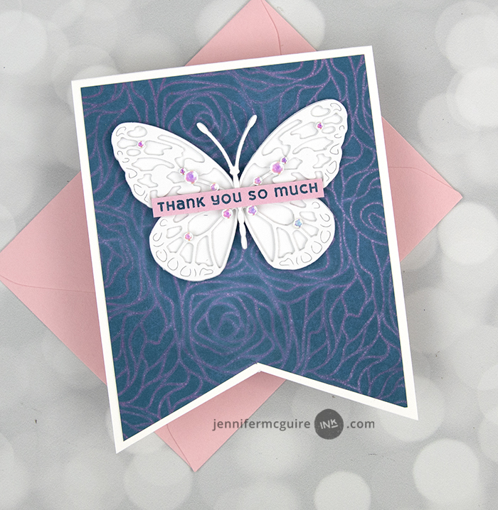 Vintage Butterfly Card with Tim Holtz Distress Inks & Stamps